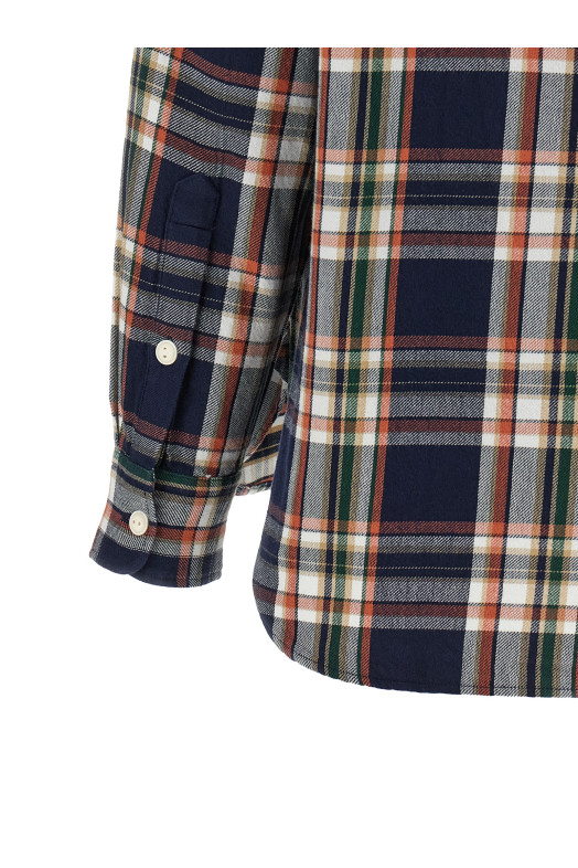 Клетчатая рубашка с вышитым логотипом, синяя POLO RALPH LAUREN 211971515502