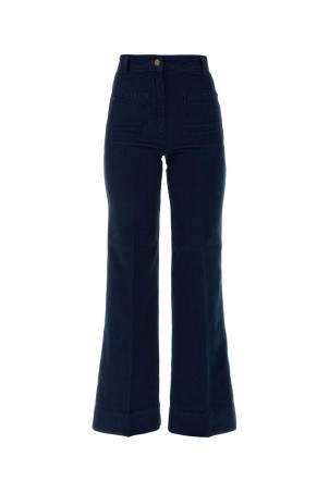 Blue corduroy flared pant VICTORIA BECKHAM (1425DJE005218ZR)