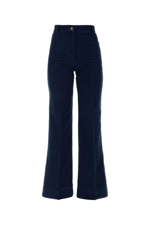 Blue corduroy flared pant VICTORIA BECKHAM (1425DJE005218ZR)