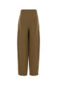 Бежевые брюки из эластичной полиэстеровой смеси VICTORIA BECKHAM (1425WTR006632C)