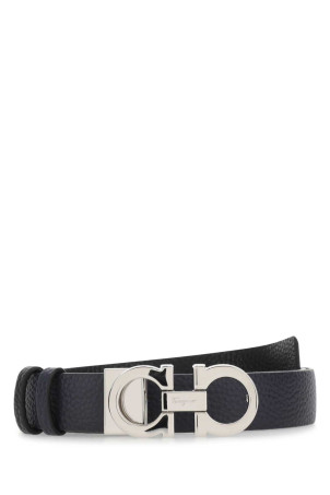 Двусторонний кожаный ремень темно-синего цвета SALVATORE FERRAGAMO (23A565674261)