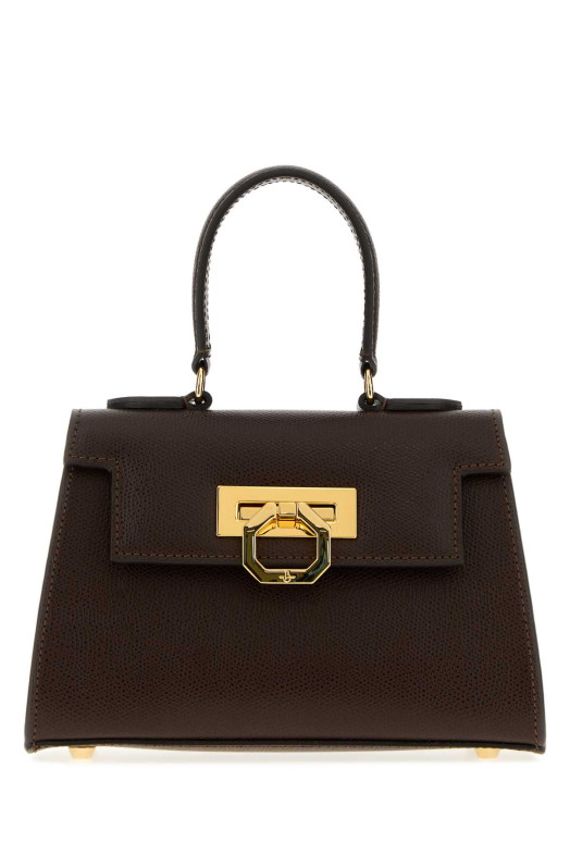 Brown leather Licia handbag Yellow CARBOTTI (241PALMELLATO)