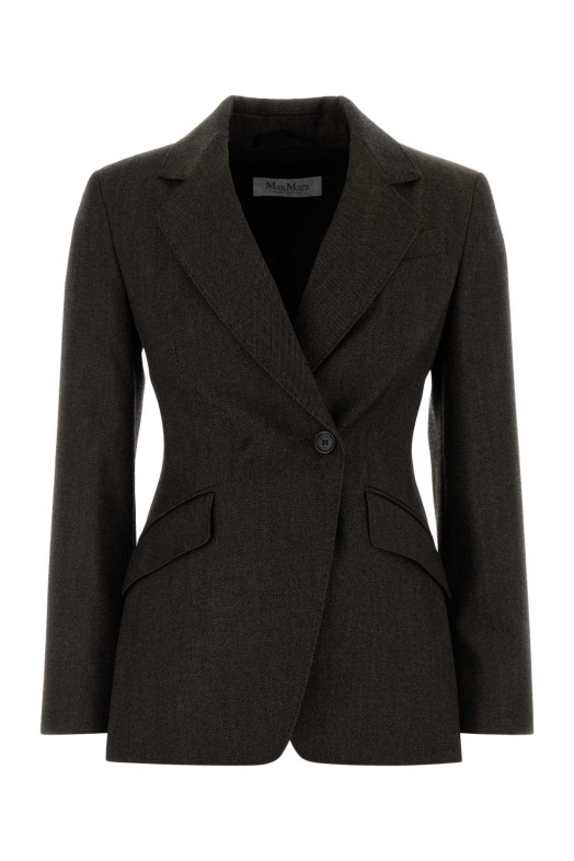 Dark brown wool Neutro blazer MAX MARA (2621046022600)
