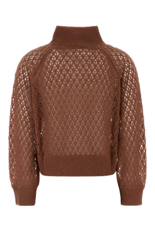 Antiqued pink crochet Faglia sweater MAX MARA (2621366032600)