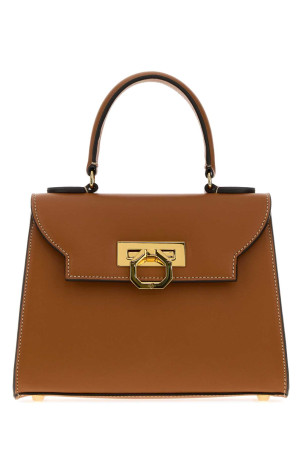 Camel leather Erika handbag Beige CARBOTTI (445TRESOR)