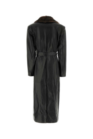 Black leather trench coat Black SANTORO (51022D)