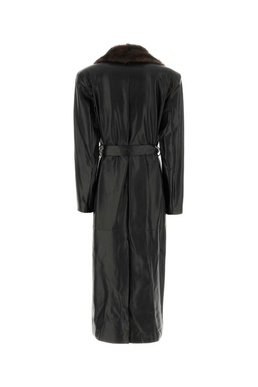 Black leather trench coat Black SANTORO (51022D)