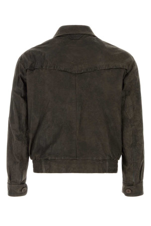 Dark brown leather bomber jacket Brown SANTORO (51521U)