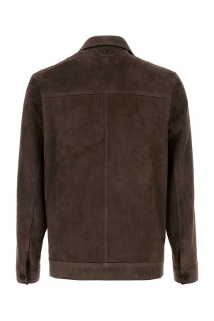 Dark brown suede jacket SANTORO (51690U)