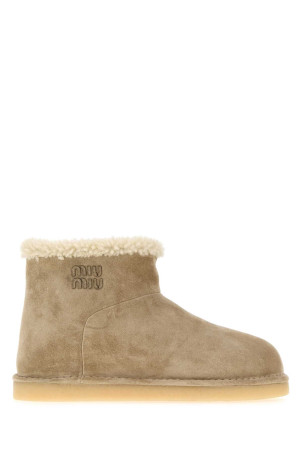 Cappuccino suede ankle boots MIU MIU (5T515EFZF15Z0G)
