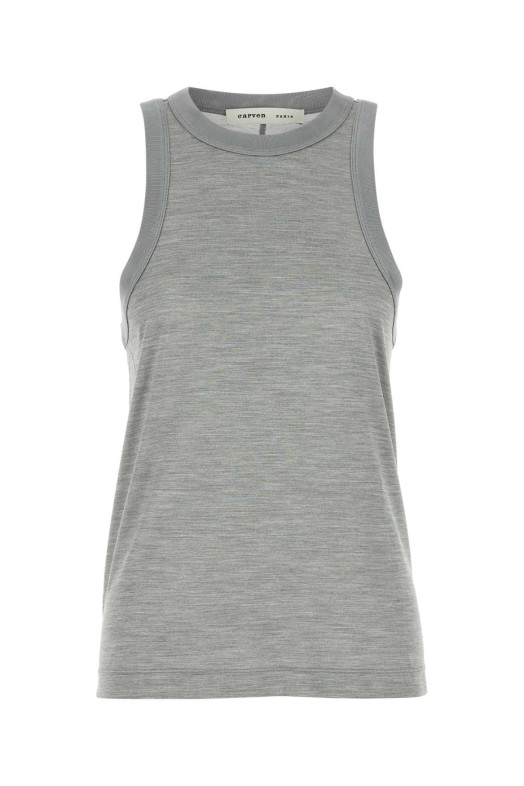 Grey silk tank top CARVEN (6251K21328)