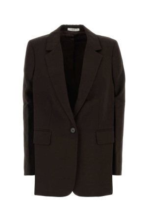 Brown viscose blend oversize blazer CO (6811DCVLPF26)