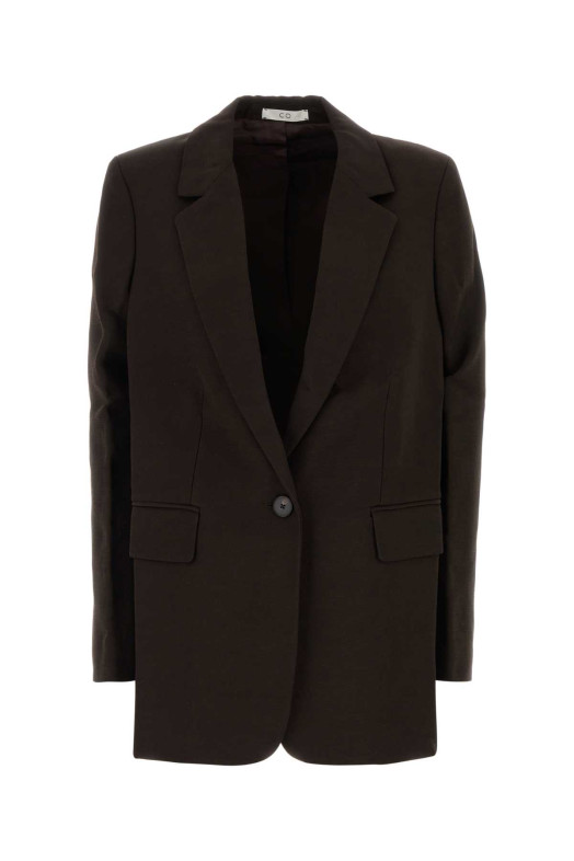 Brown viscose blend oversize blazer CO (6811DCVLPF26)