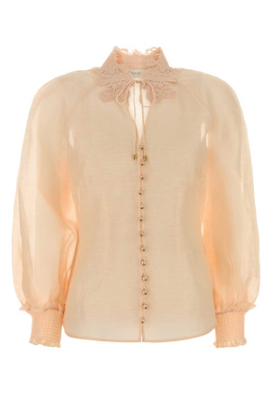 Salmon linen blend Rebellion blouse ZIMMERMANN (7121TC261)