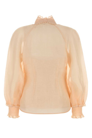 Salmon linen blend Rebellion blouse ZIMMERMANN (7121TC261)