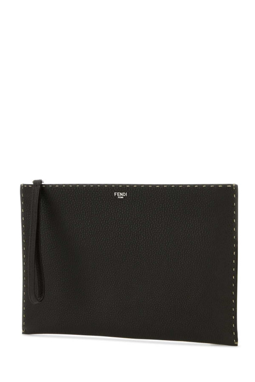 Темно-коричневий шкіряний клатч FENDI (7N0134AP3B)