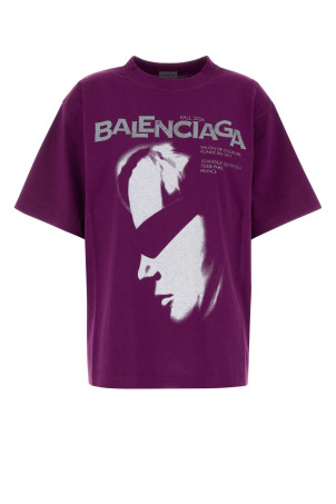 Purple cotton oversize t-shirt BALENCIAGA (871733TUVO5)