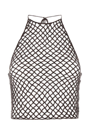 Two-tone crochet top ALAIA (AA9H1521K221D)