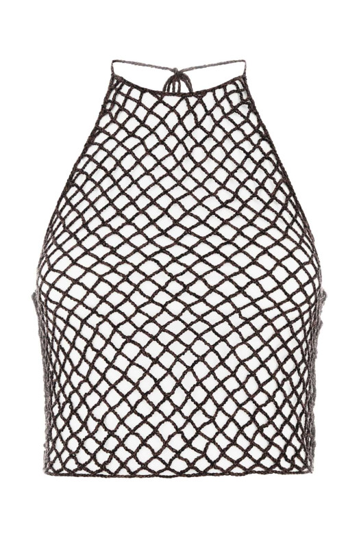 Двоколірний топ, виготовлений гачком, ALAIA (AA9H1521K221D)