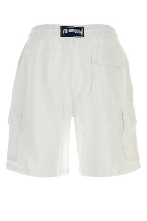 White linen Baie bermuda shorts Green VILEBREQUIN (BAIU3U01)