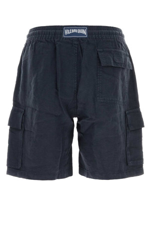 Navy blue linen Baie bermuda shorts VILEBREQUIN (BAIU3U01)