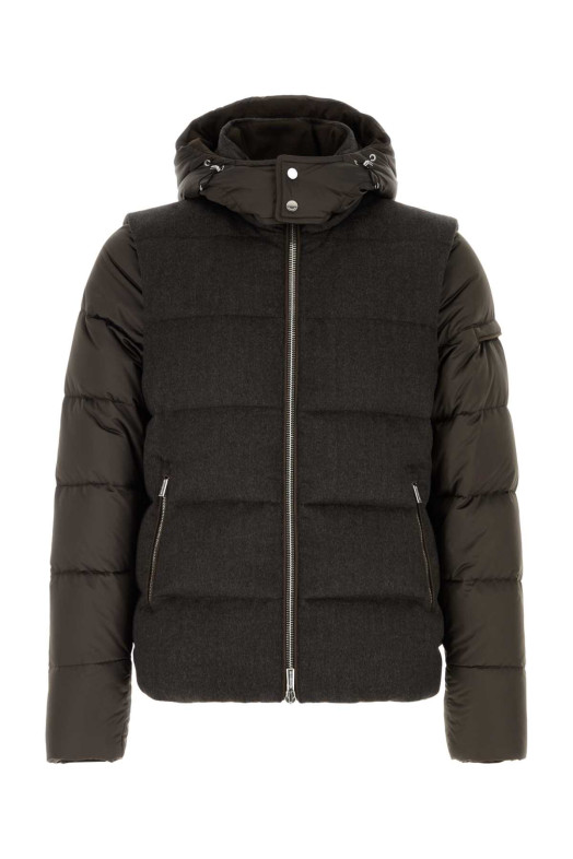 Dark brown wool blend Casciano down jacket MOORER (CASCIANOSE9)