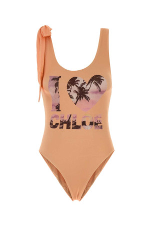 Salmon pink stretch nylon swimsuit CHLOE (CH26AMB24888)