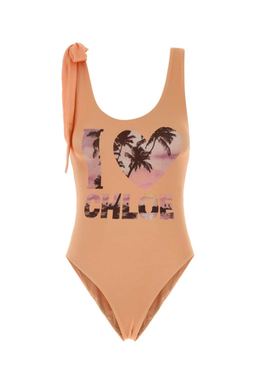 Salmon pink stretch nylon swimsuit CHLOE (CH26AMB24888)