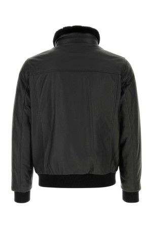 Black leather Cleros bomber jacket Black MOORER (CLEROSP1)