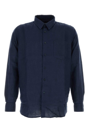 Navy blue linen Caroubis shirt VILEBREQUIN (CRSD3U00)