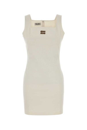 Ivory jersey mini dress Black MIU MIU (MF6408SOOO1965)