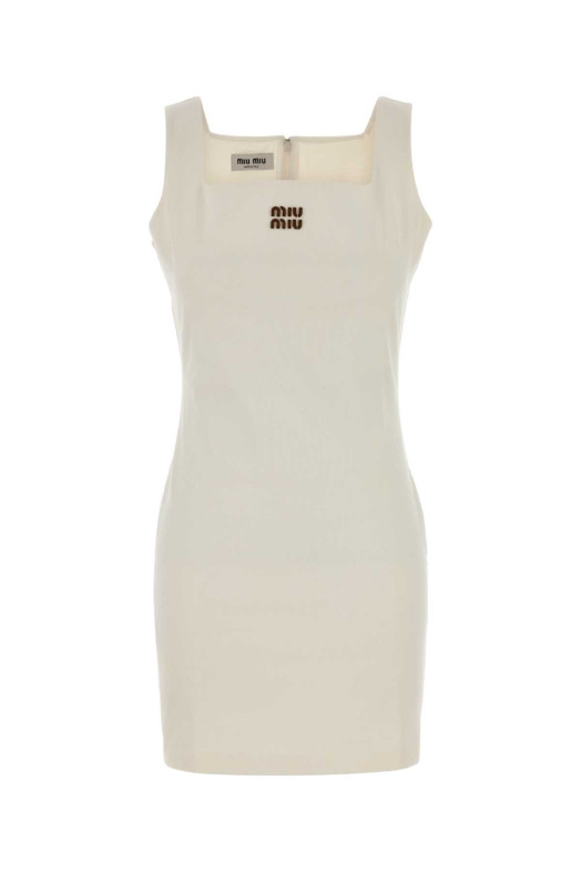 Ivory jersey mini dress Black MIU MIU (MF6408SOOO1965)