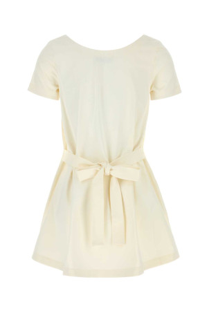 White cotton mini dress Black MIU MIU (MF6409SOOO1965)