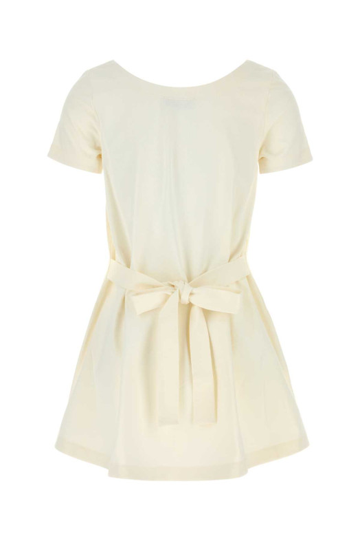 White cotton mini dress Black MIU MIU (MF6409SOOO1965)
