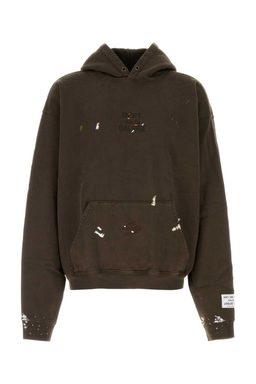 Brown cotton sweatshirt GALLERY DEPT (OUT022)
