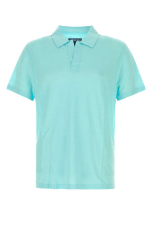 Aquamarine linen Pyramid polo shirt VILEBREQUIN (PYRE9O00)