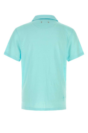 Aquamarine linen Pyramid polo shirt VILEBREQUIN (PYRE9O00)