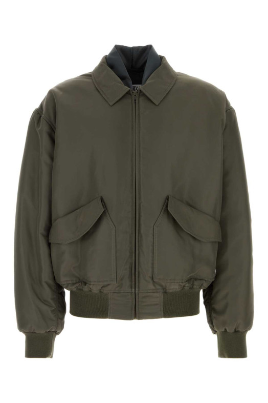 Olive green nylon bomber jacket MM6 MAISON MARGIELA (SH2AM0069S53984)
