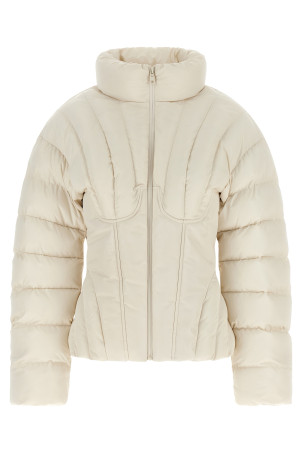 Exhausted quilted down jacket White