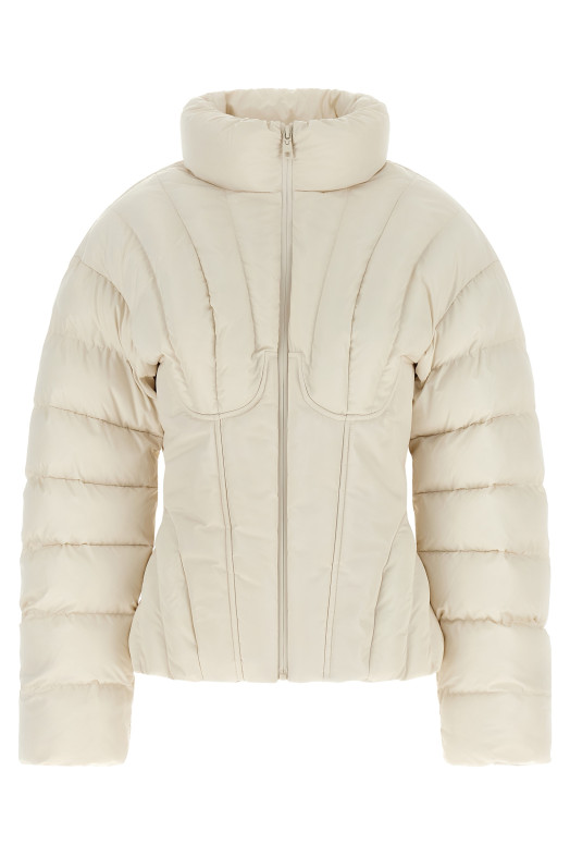 Exhausted quilted down jacket White