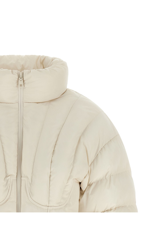 Exhausted quilted down jacket White