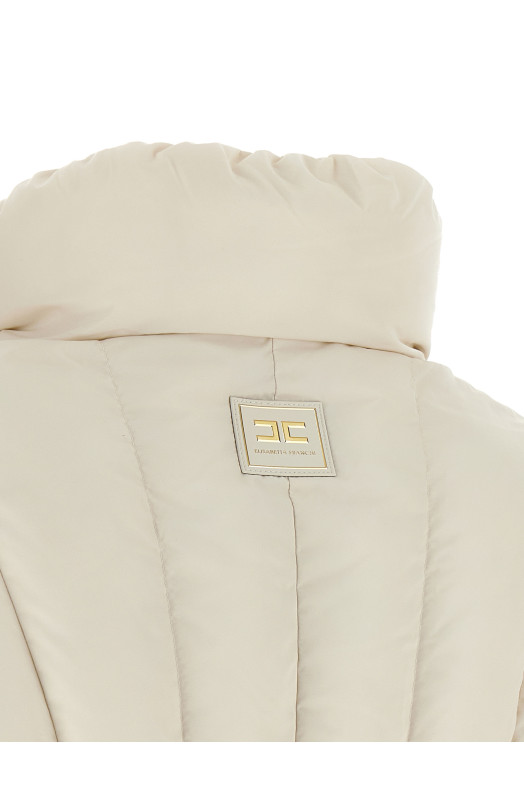 Exhausted quilted down jacket White