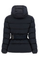 Belted down jacket with logo buckle Black