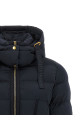 Belted down jacket with logo buckle Black
