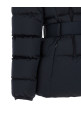 Belted down jacket with logo buckle Black