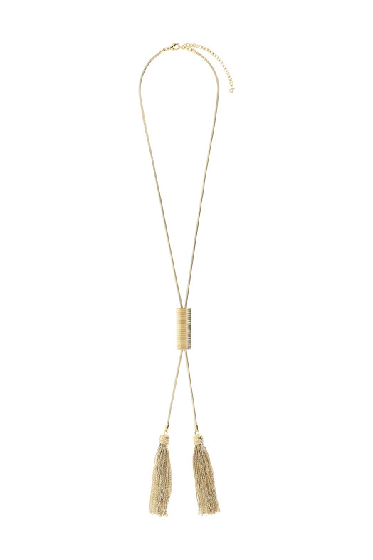 'Snake' necklace with tassels Gold