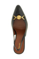 'La Medusa' Leather Slingbacks Black
