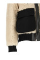 Shearling effect wool jacket Black