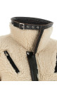 Shearling effect wool jacket Black
