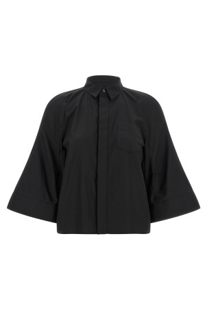 Poplin shirt with wide sleeves  Black